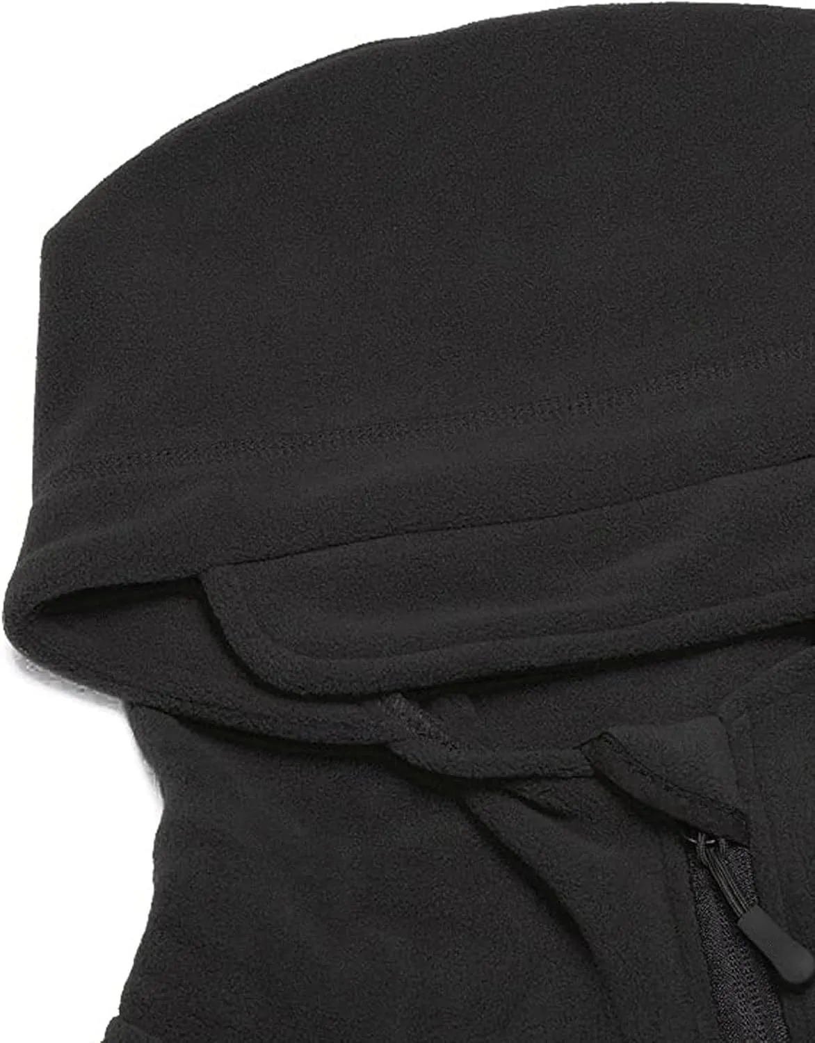 Double Face Fleece Stand Collar Hooded Jacket Mens Polar Fleece Zipper Military Jacket Coat Outdoor Sports Jacket