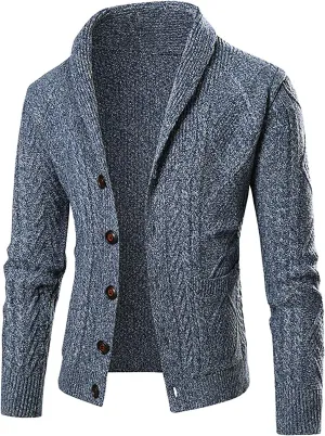 DuDubaby Autumn and Winter Men's Fashion Loose Cardigan Warm Lapel Hooded Jacket Sweater