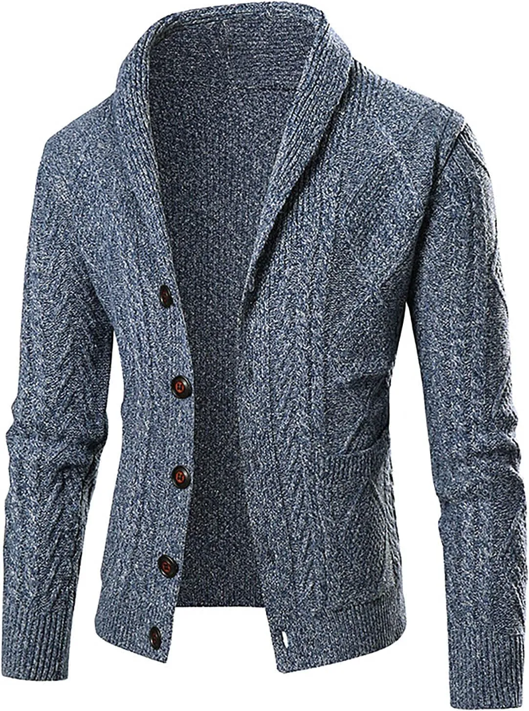 DuDubaby Autumn and Winter Men's Fashion Loose Cardigan Warm Lapel Hooded Jacket Sweater