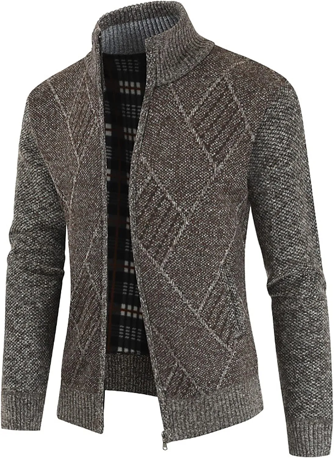 DuDubaby Autumn and Winter Men's Fashion Loose Cardigan Warm Lapel Hooded Jacket Sweater