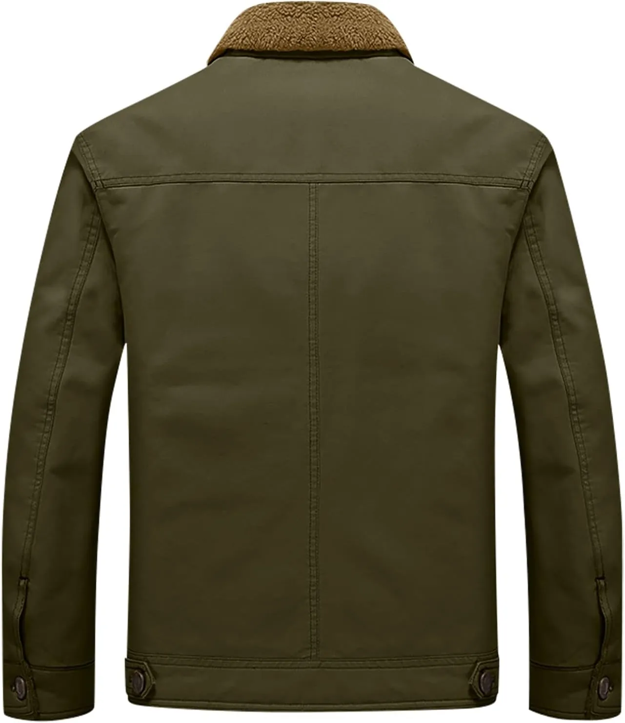 DuDubaby Mens Winter Jacket Thickened Long Sleeves Coat Faux Leather Fleece Jacket Outerwear Winter Jackets for Men