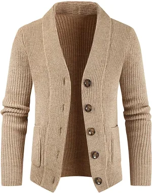 Dudubaby Plus Size Sweaters for Mensautumn and Winter Fashion Loose Cardigan Warm Lapel Hooded Jacket Sweater