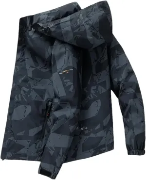 Dvbfufv Men Clothing Hooded Jacket Mens Jacket Spring Autumn Fashion Outdoor Sports Jacket Men Vintage Print Coats