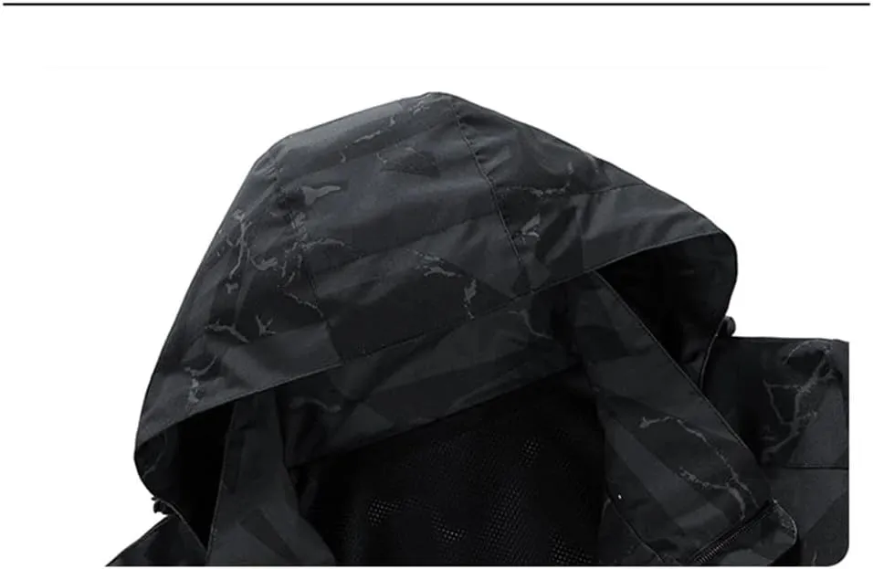 Dvbfufv Men Clothing Hooded Jacket Mens Jacket Spring Autumn Fashion Outdoor Sports Jacket Men Vintage Print Coats