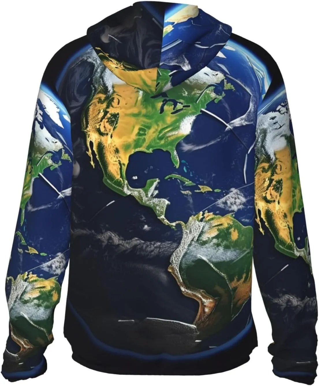 Earth Unisex Sun Protection Hoodie UPF 50  Long Sleeve Sun Shirt Breathable Hoodie Jacket