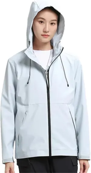 ERFMFKL Men Women's Solid Windbreaker Jackets With Hood Outdoor Sports Jacket Hiking Biking Coat