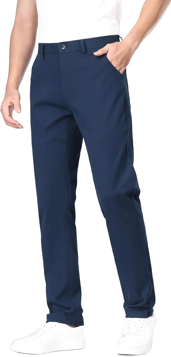 ESSYSHE Men’s Slim Fit Flex Waist Chino Pants Stretch Khaki Tapered Pants for Men