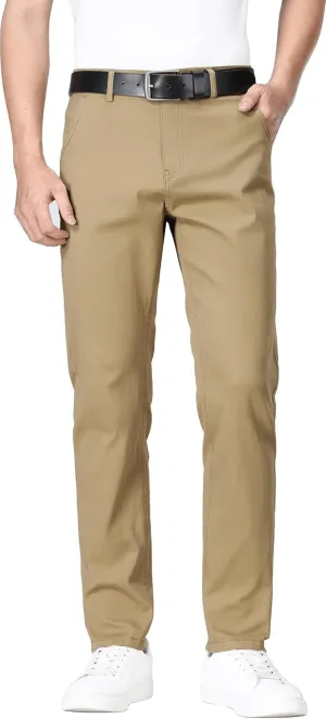 ESSYSHE Men’s Slim Fit Flex Waist Chino Pants Stretch Khaki Tapered Pants for Men