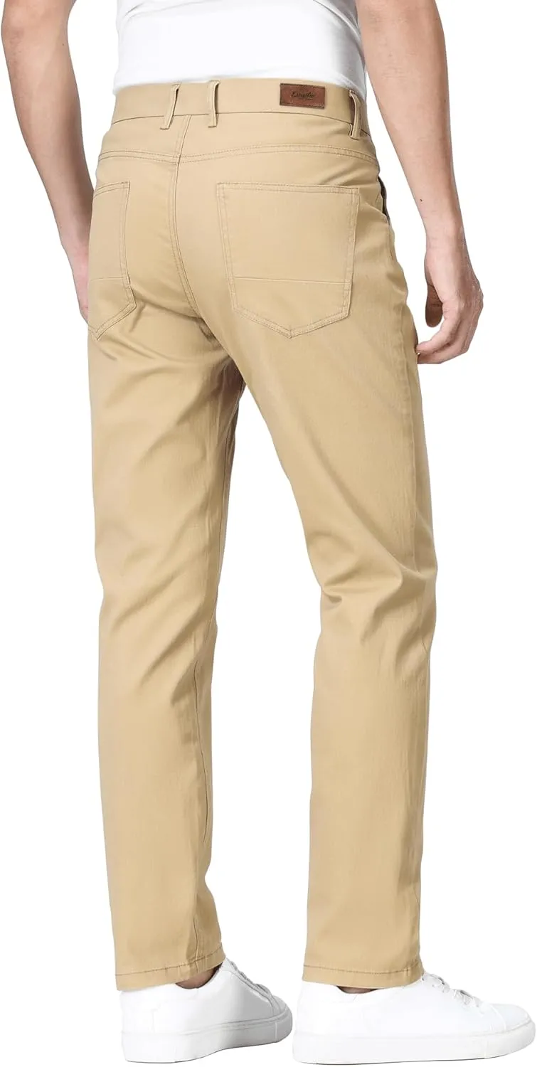 ESSYSHE Men’s Slim Fit Flex Waist Chino Pants Stretch Khaki Tapered Pants for Men