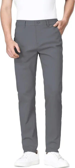 ESSYSHE Men’s Slim Fit Flex Waist Chino Pants Stretch Khaki Tapered Pants for Men
