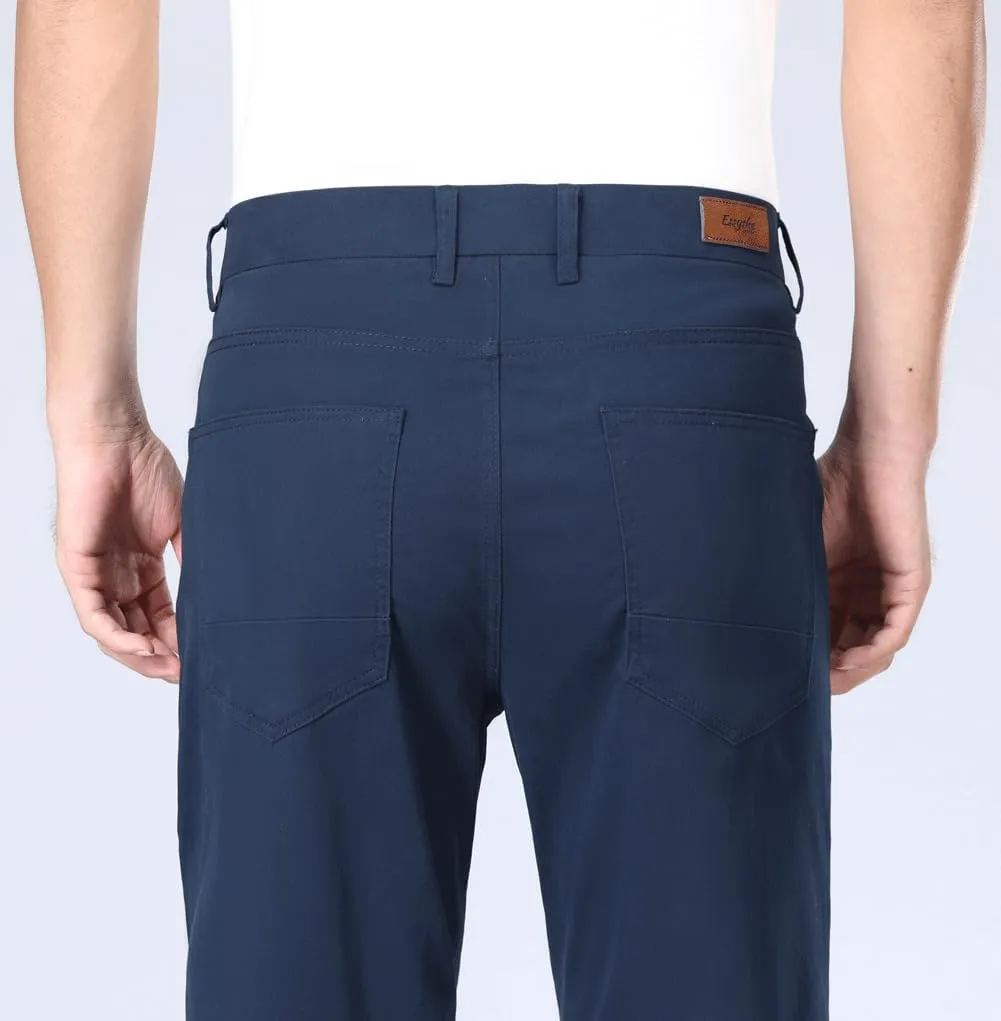 ESSYSHE Men’s Slim Fit Flex Waist Chino Pants Stretch Khaki Tapered Pants for Men