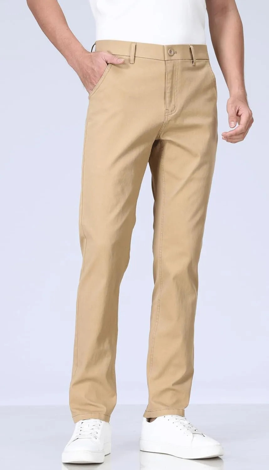 ESSYSHE Men’s Slim Fit Flex Waist Chino Pants Stretch Khaki Tapered Pants for Men