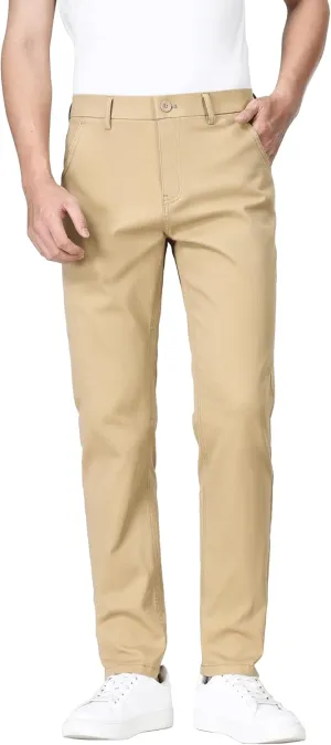ESSYSHE Men’s Slim Fit Flex Waist Chino Pants Stretch Khaki Tapered Pants for Men