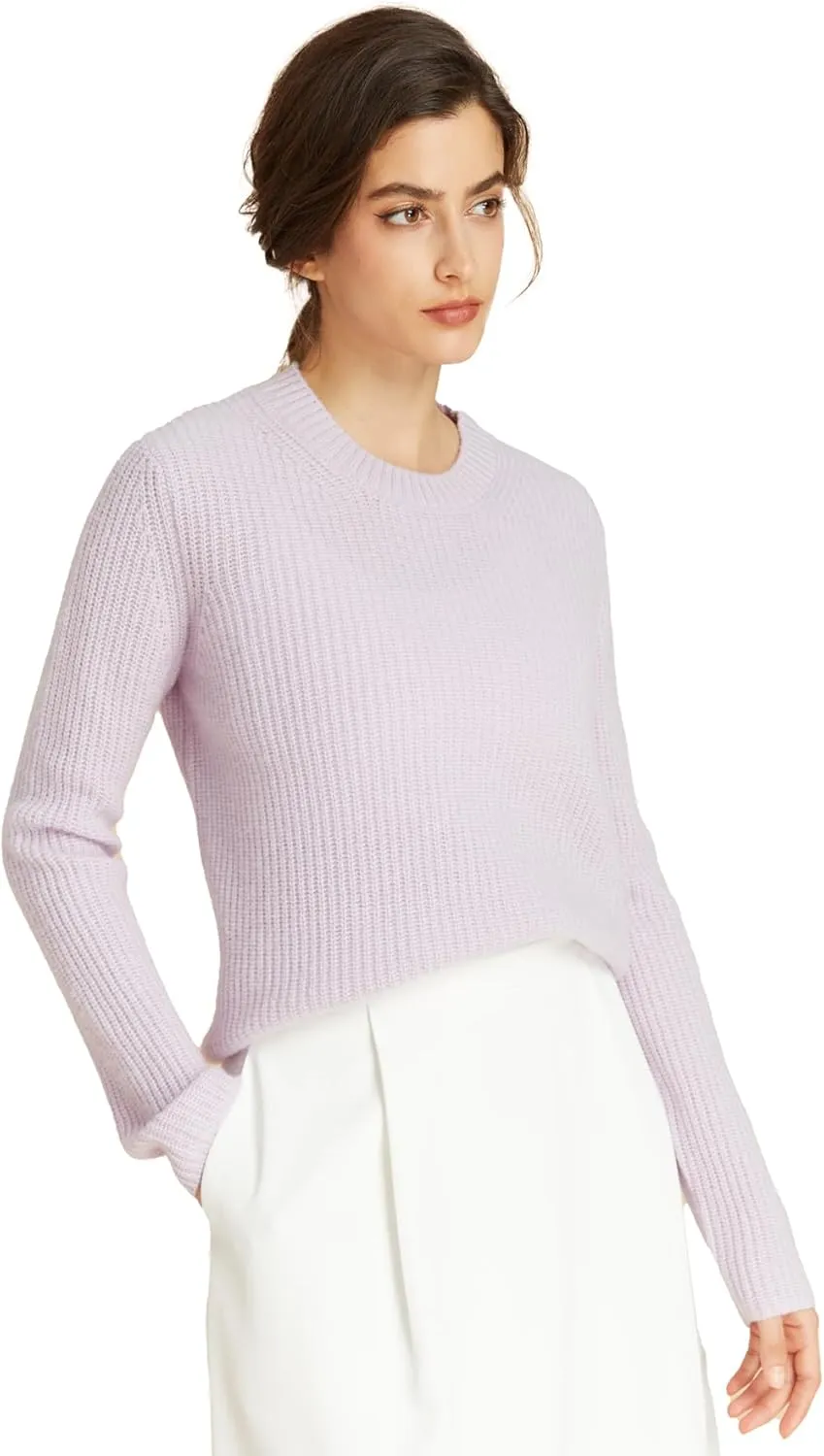 EURKEA Women's Cashmere Blend Crewneck Sweater, Long Sleeve Pullover, Tops for Women, Gifts Ready