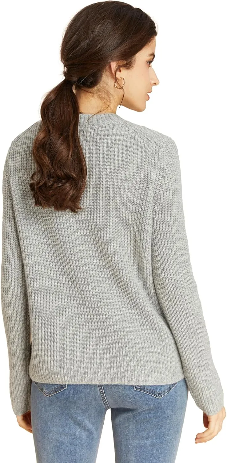 EURKEA Women's Cashmere Blend Crewneck Sweater, Long Sleeve Pullover, Tops for Women, Gifts Ready