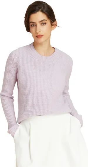 EURKEA Women's Cashmere Blend Crewneck Sweater, Long Sleeve Pullover, Tops for Women, Gifts Ready