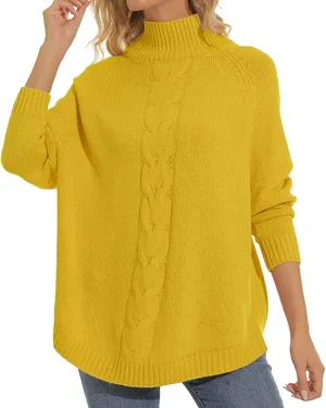 Fall Fashion Oversized Casual Pullover Knitting High Casual Plus Size 3XL Women Sweater Top Mens Turtleneck Long Sleeve