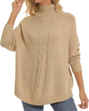 Fall Fashion Oversized Casual Pullover Knitting High Casual Plus Size 3XL Women Sweater Top Mens Turtleneck Long Sleeve