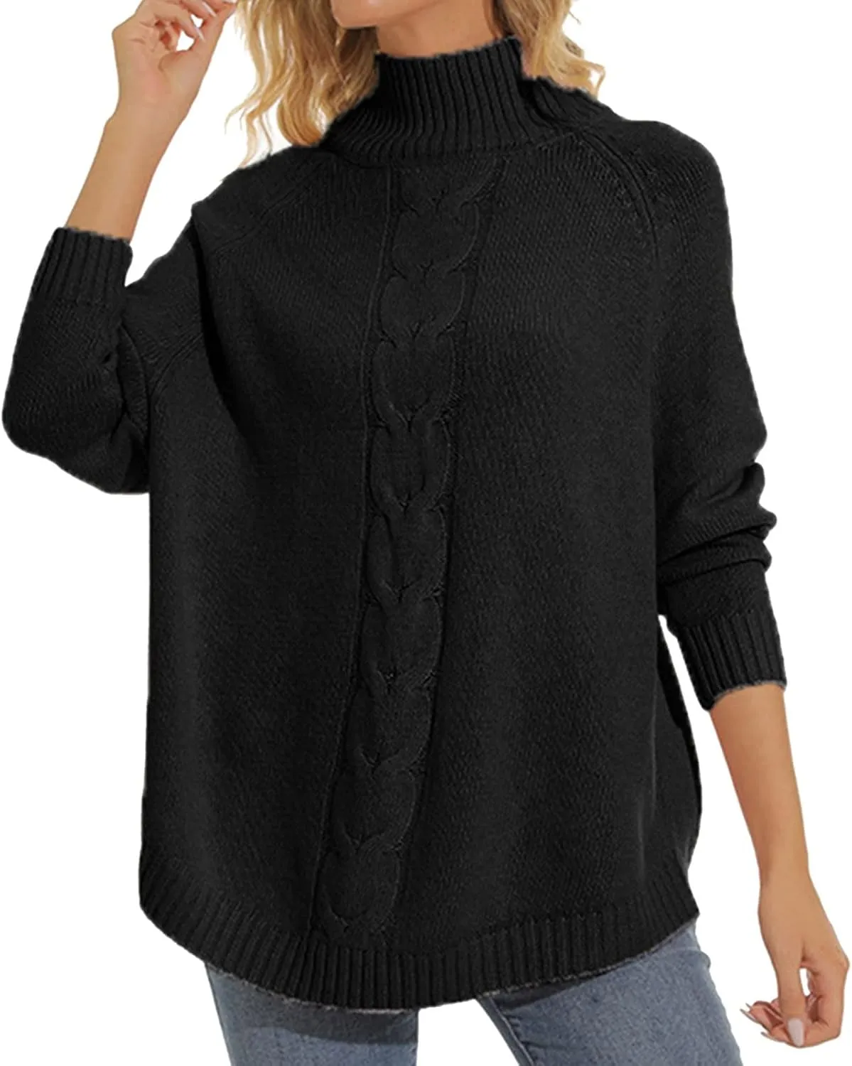 Fall Fashion Oversized Casual Pullover Knitting High Casual Plus Size 3XL Women Sweater Top Mens Turtleneck Long Sleeve