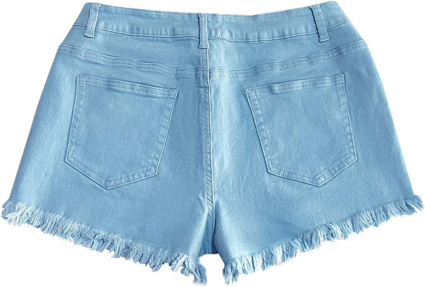 Fensajomon Women's Low Rise Summer Ripped Distressed Frayed Denim Shorts Sexy Jean