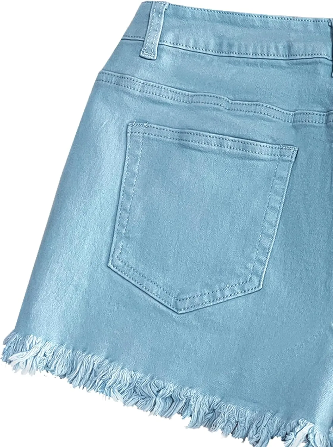 Fensajomon Women's Low Rise Summer Ripped Distressed Frayed Denim Shorts Sexy Jean