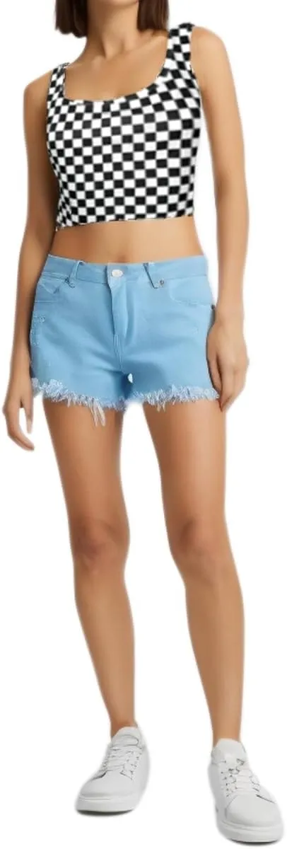 Fensajomon Women's Low Rise Summer Ripped Distressed Frayed Denim Shorts Sexy Jean