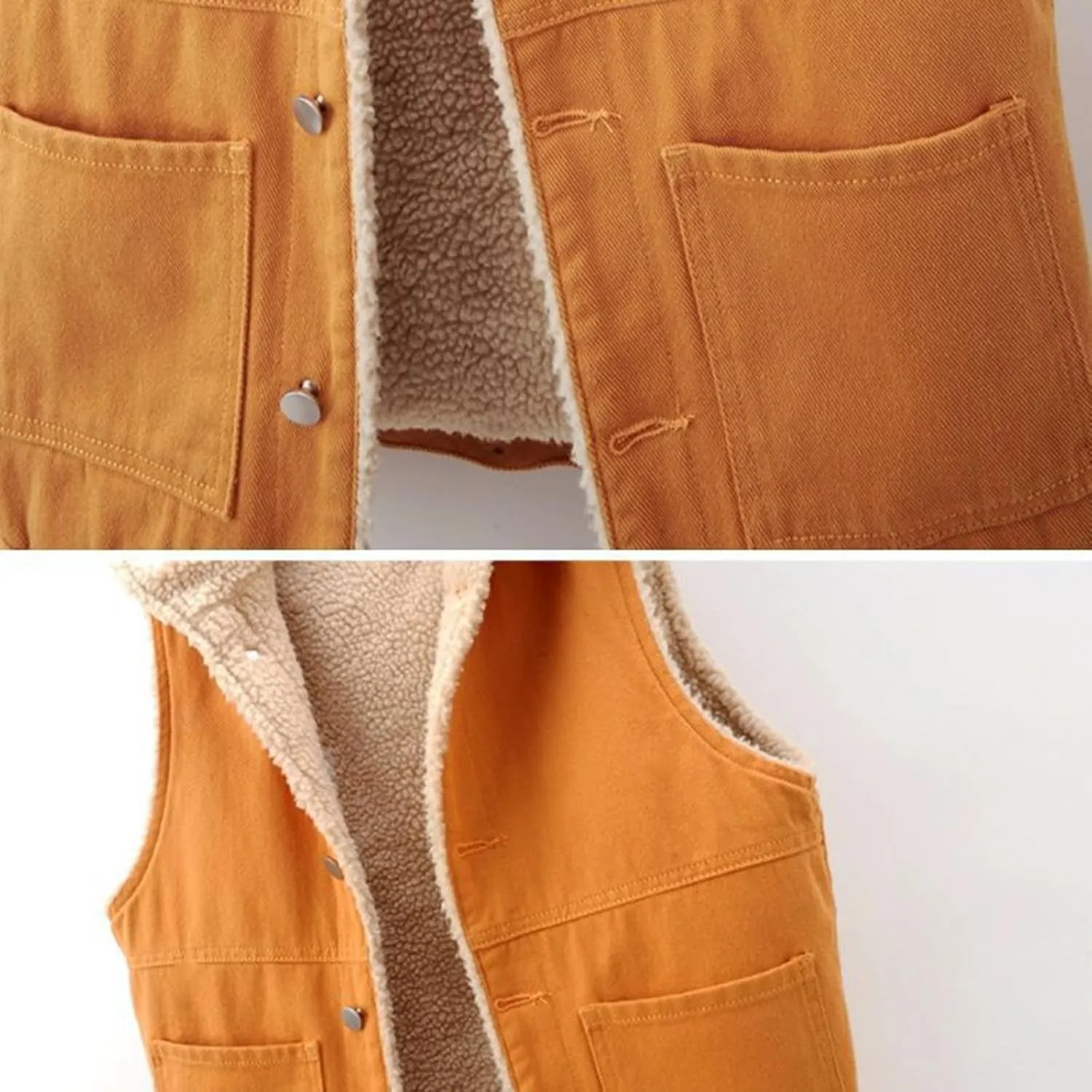 Fleece Denim Jackets for Women Winter Warm Sherpa Lined Jean Coat Tops Casual Long Sleeve Thicken Plush Jacket