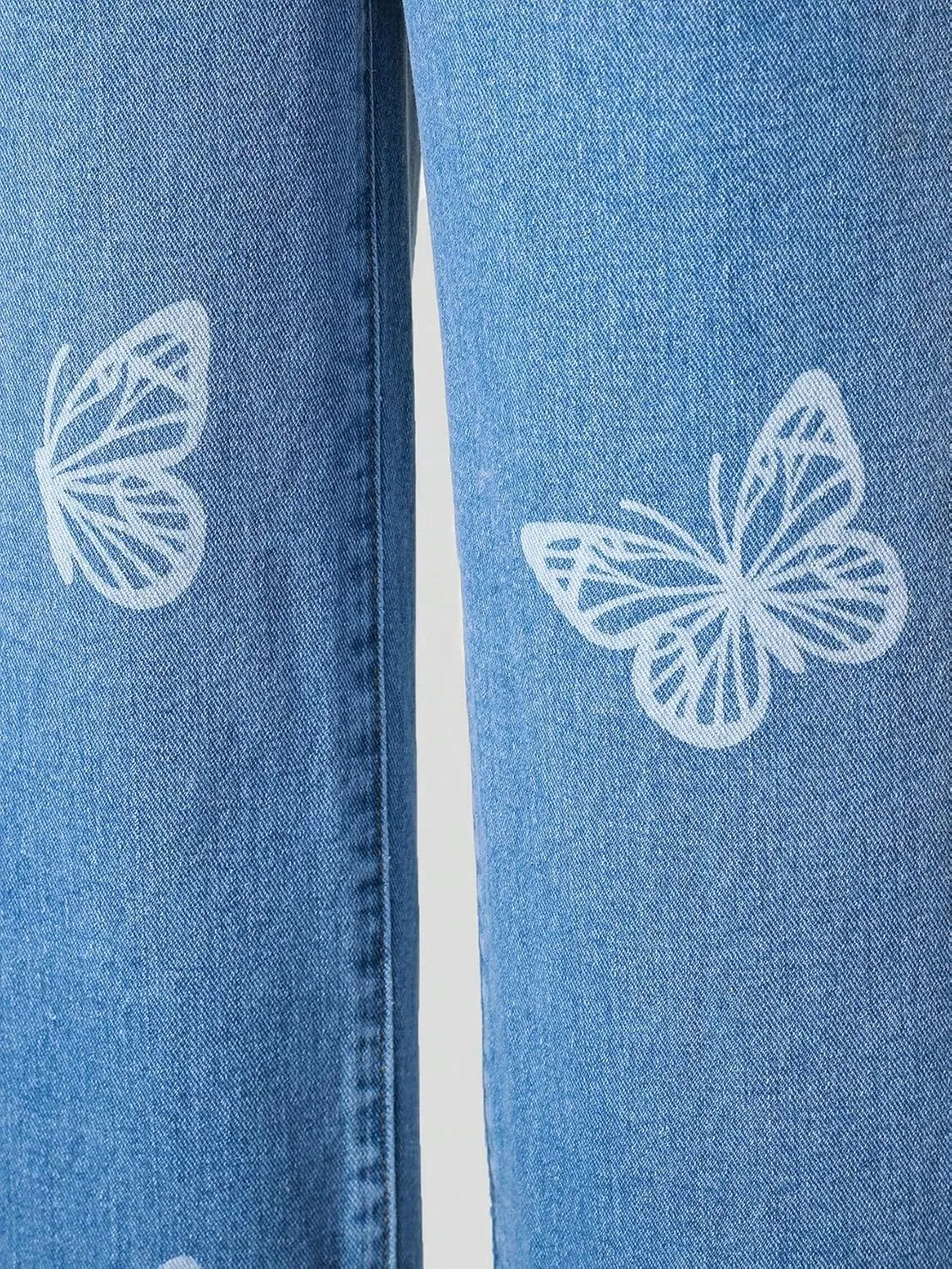 Floerns Girls High Waisted Straight Leg Jeans Denim Long Pants with Pocket