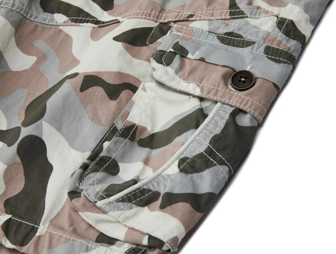 FOURSTEEDS Women's Casual Fitted Multi-Pockets Camouflage Twill Bermuda Cargo Shorts