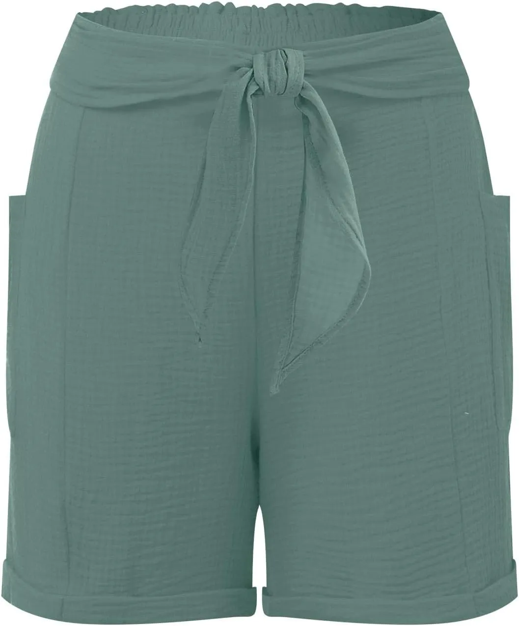 FZVYD Women's Loose Fit Shorts 2024 Summer Lightweight High Waisted Tie Knot Bermuda Shorts Cute Comfy Shorts with Pockets