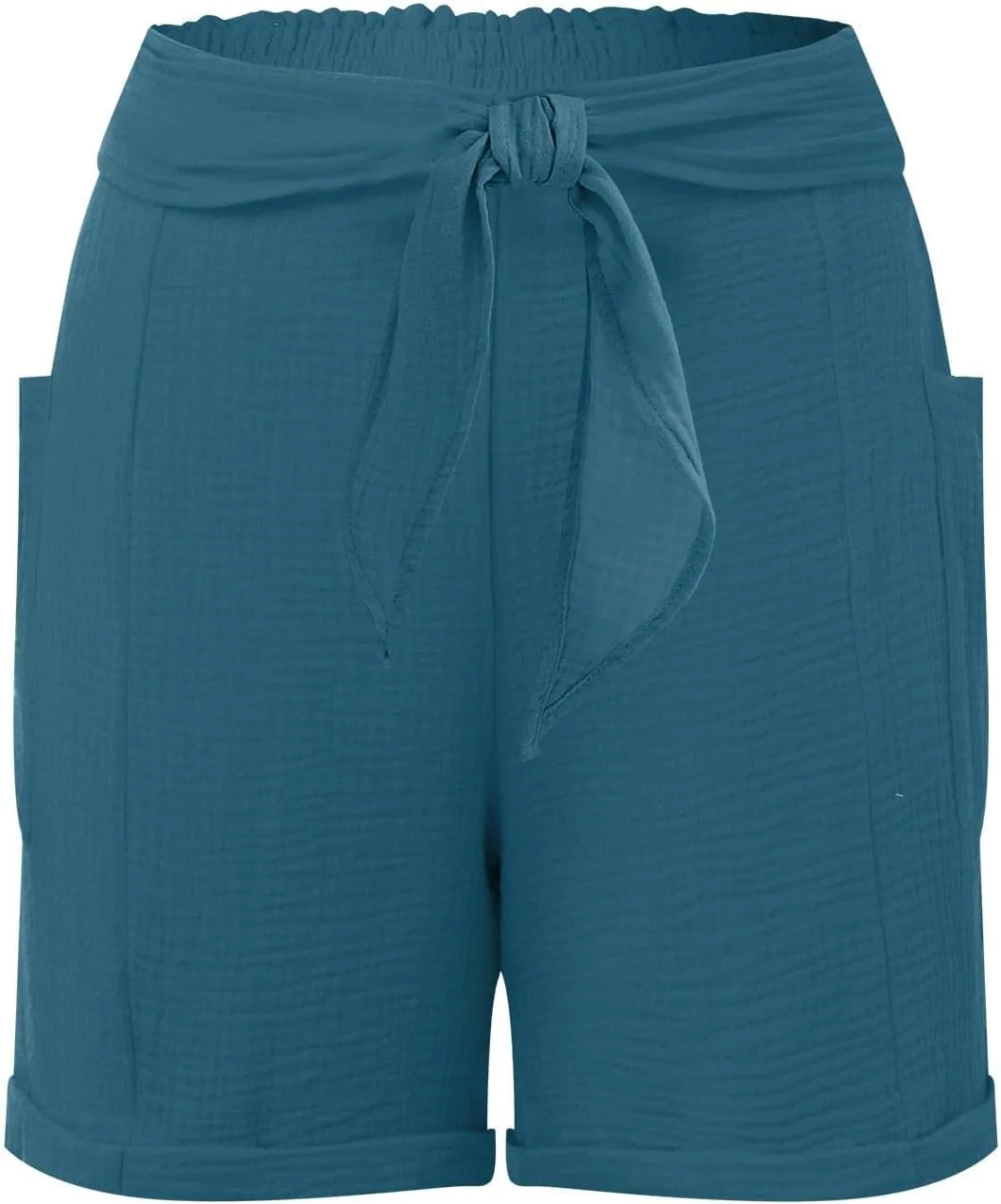 FZVYD Women's Loose Fit Shorts 2024 Summer Lightweight High Waisted Tie Knot Bermuda Shorts Cute Comfy Shorts with Pockets