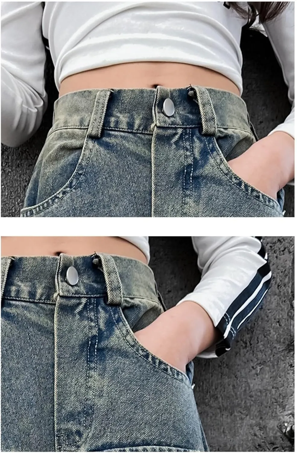 Girls Baby Outfits Kids Girls Ripped Distressed Washed Baggy Wide Leg Casual Jeans Size 5 16 Girl Clothes Size Small