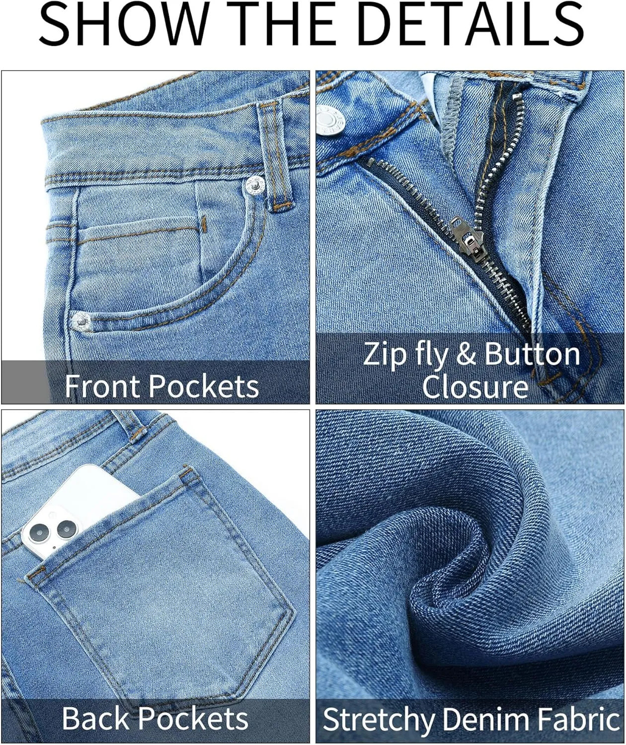 GRAPENT Skinny Jeans for Women High Waist Stretchy Classic High Rise Slimming Jeggings Denim Trousers Pants