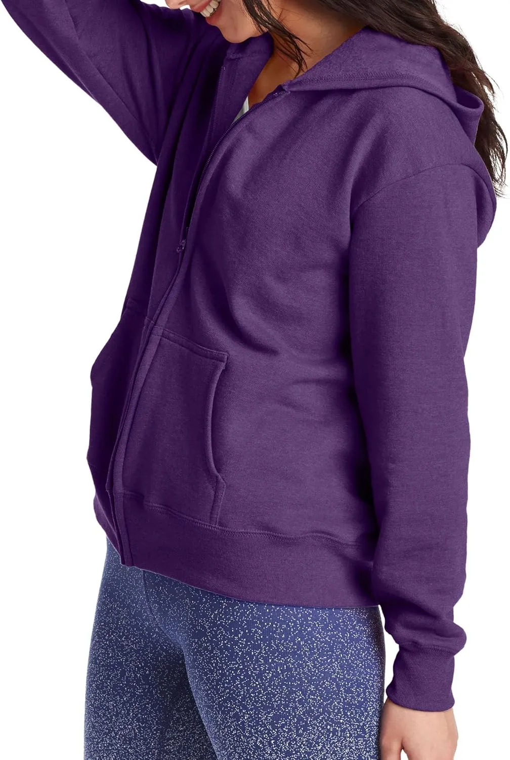 Hanes Women's Hoodie, Ecosmart Fleece Full-zip Hoodie, Zip-up Hooded Sweatshirt