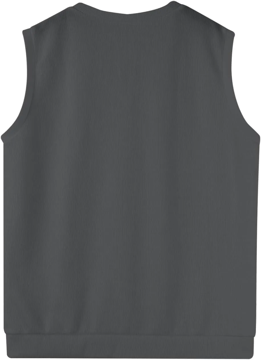 HAVUITYY Mens Vest V Neck Sleeveless Knit Pullover 2025 Sweater Vest Casual Business Work Slim Fit Lightweight Tank Tops