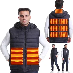 Heated Vest for Men & Winter Windproof UBS Smart Electric Heating Vest&Down Softshell Sleeveless Sports Jacket&S-XXL