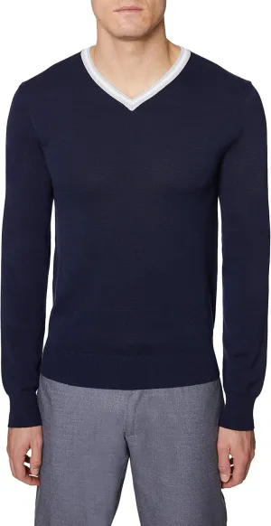Hickey Freeman Men's Long Sleeve V Neck Sweater