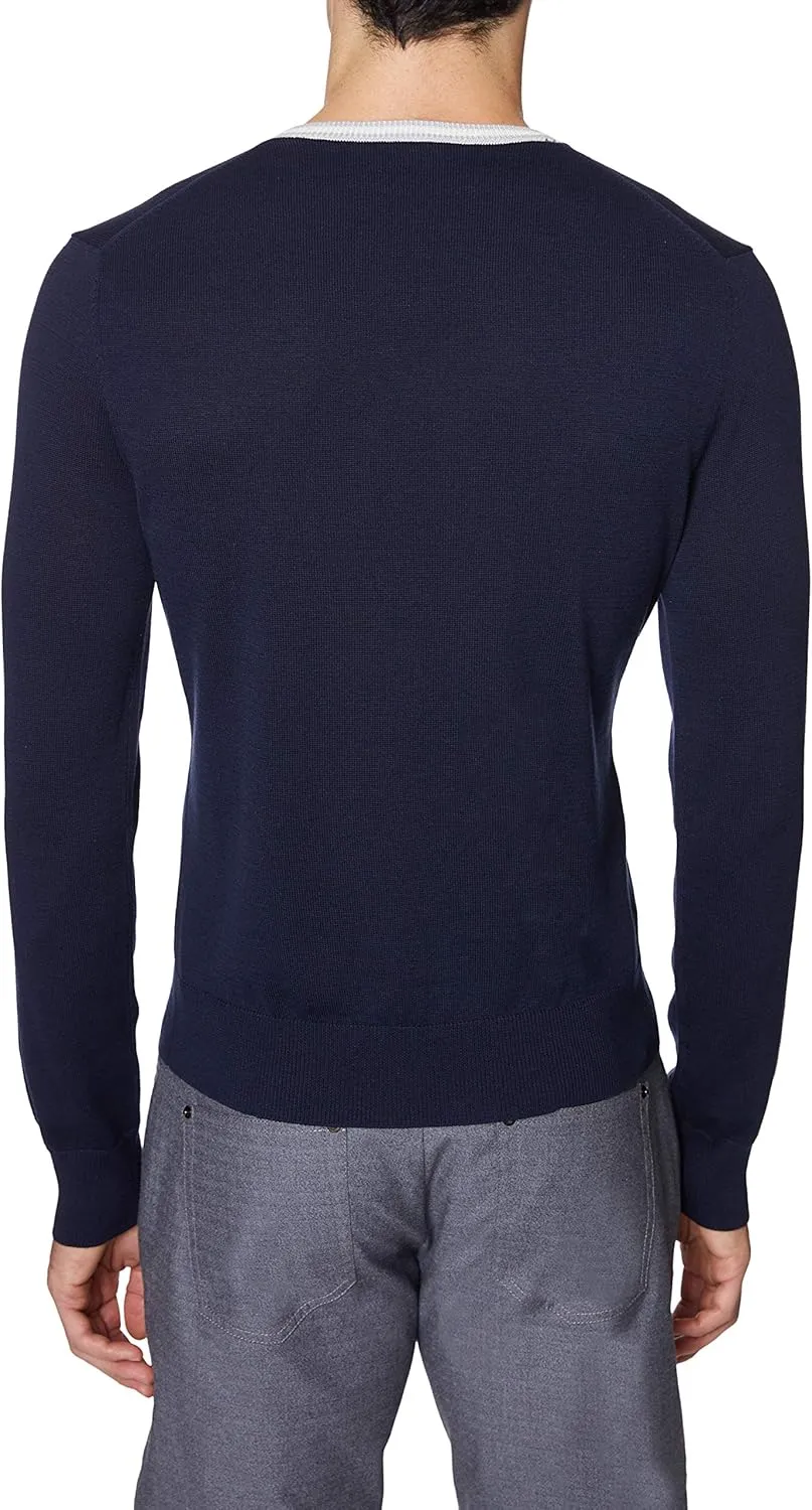 Hickey Freeman Men's Long Sleeve V Neck Sweater