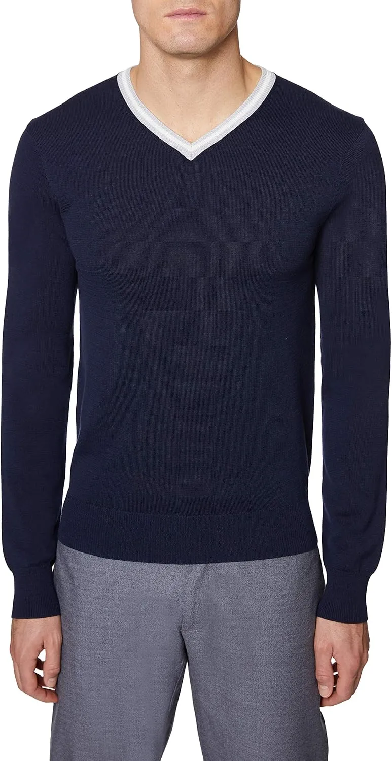 Hickey Freeman Men's Long Sleeve V Neck Sweater