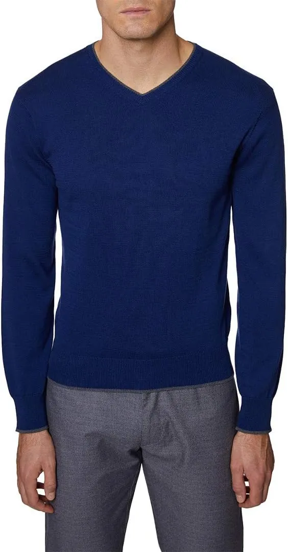 Hickey Freeman Men's Long Sleeve V Neck Sweater