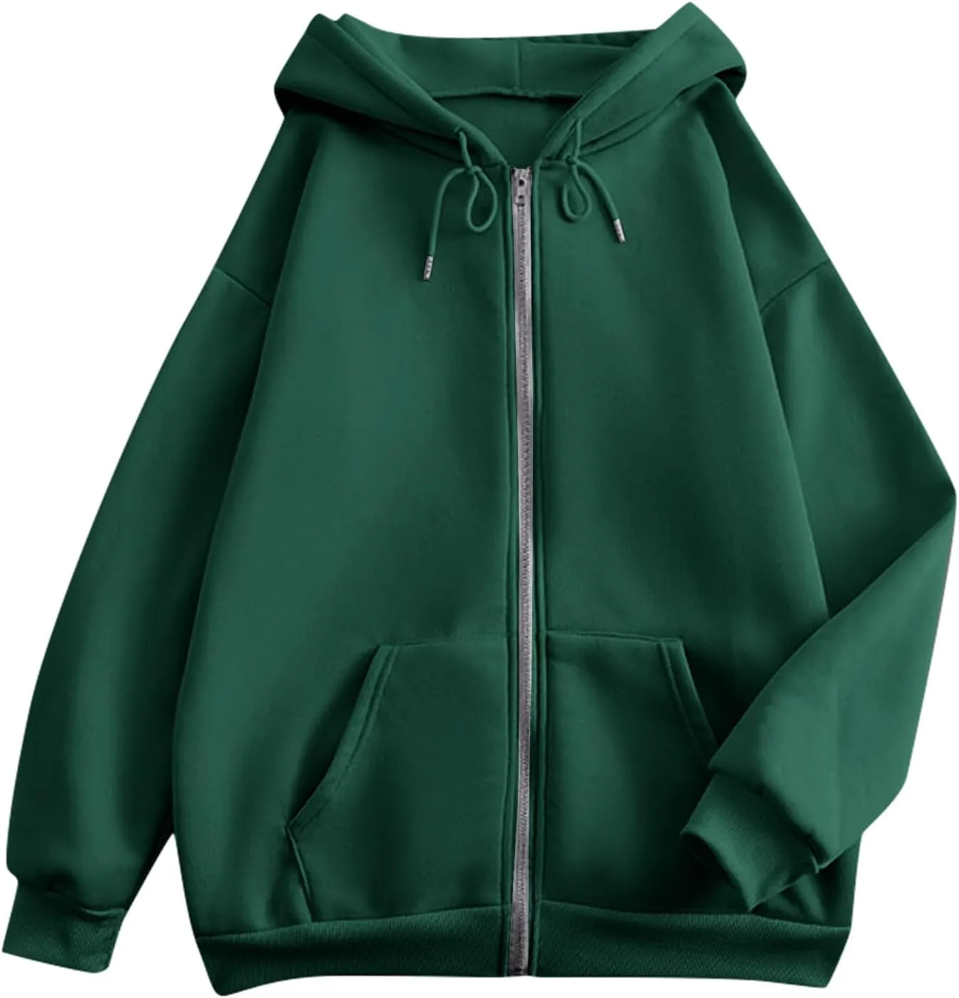 Hoodies For Women Zip Up Hoodie Long Sleeve Solid Jackets Fall Winter Coats Soft Loose Hoodies Outdoor Sweatshirt