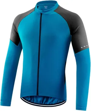 Irsutey Men's Windbreaker Cycling Jersey Long Sleeve Sports Jacket Reflective Full Zip Breathable Coat Biking Hiking Shirts