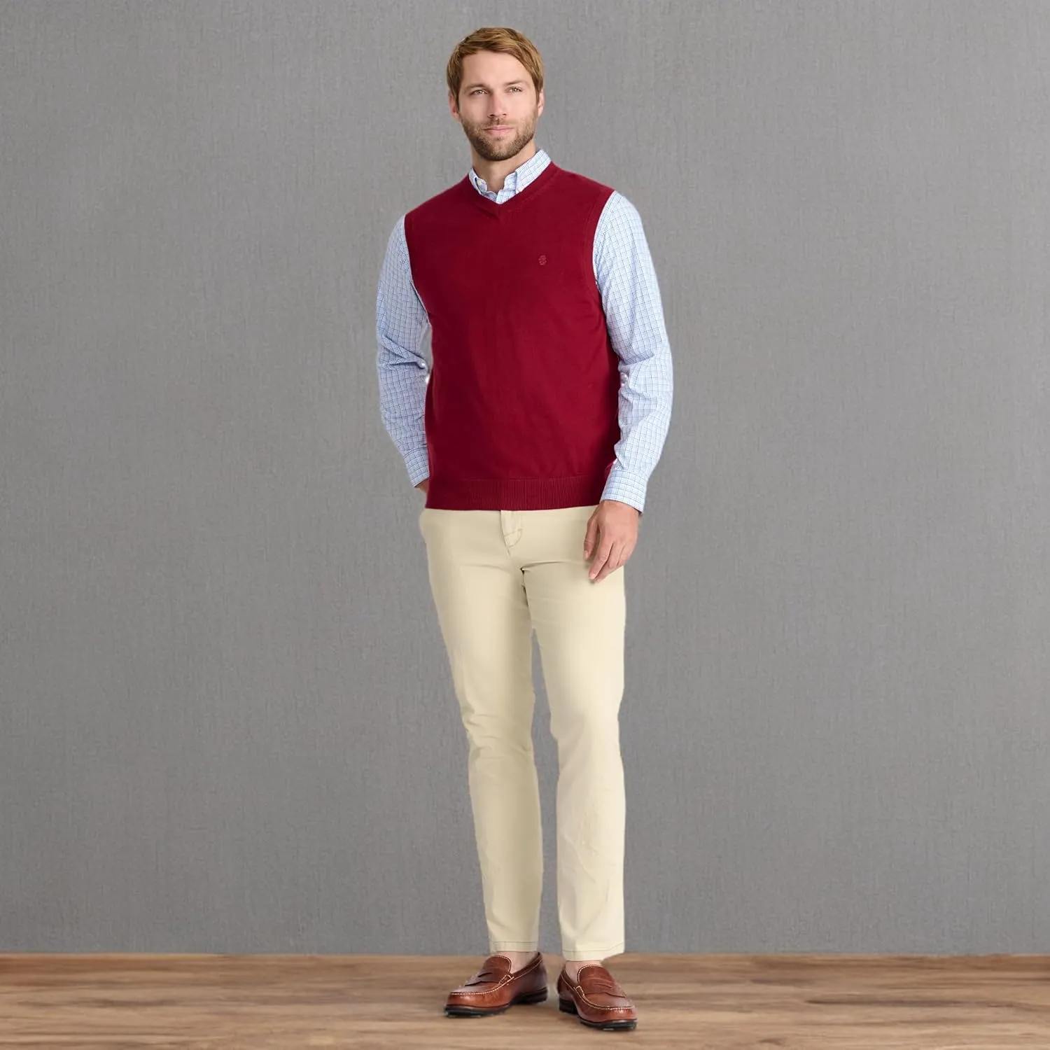 IZOD Men's Fine Gauge V-Neck Sweater Vest