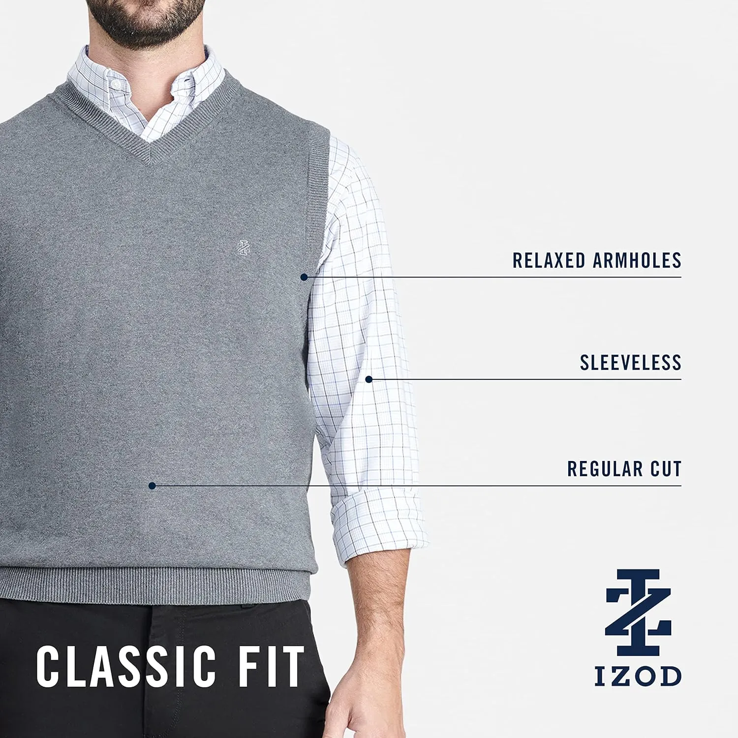 IZOD Men's Fine Gauge V-Neck Sweater Vest