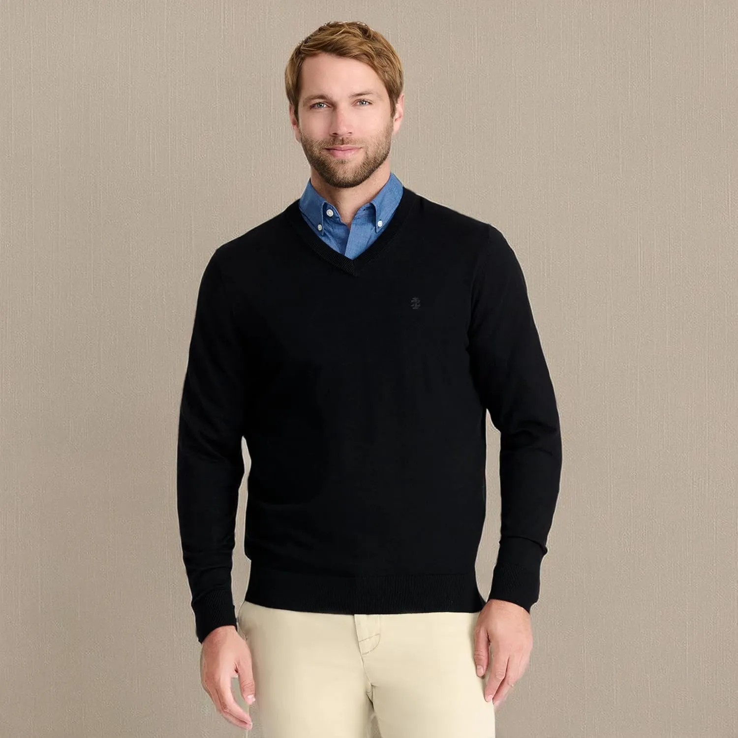 IZOD Men's Premium Essentials Solid V-Neck Sweater