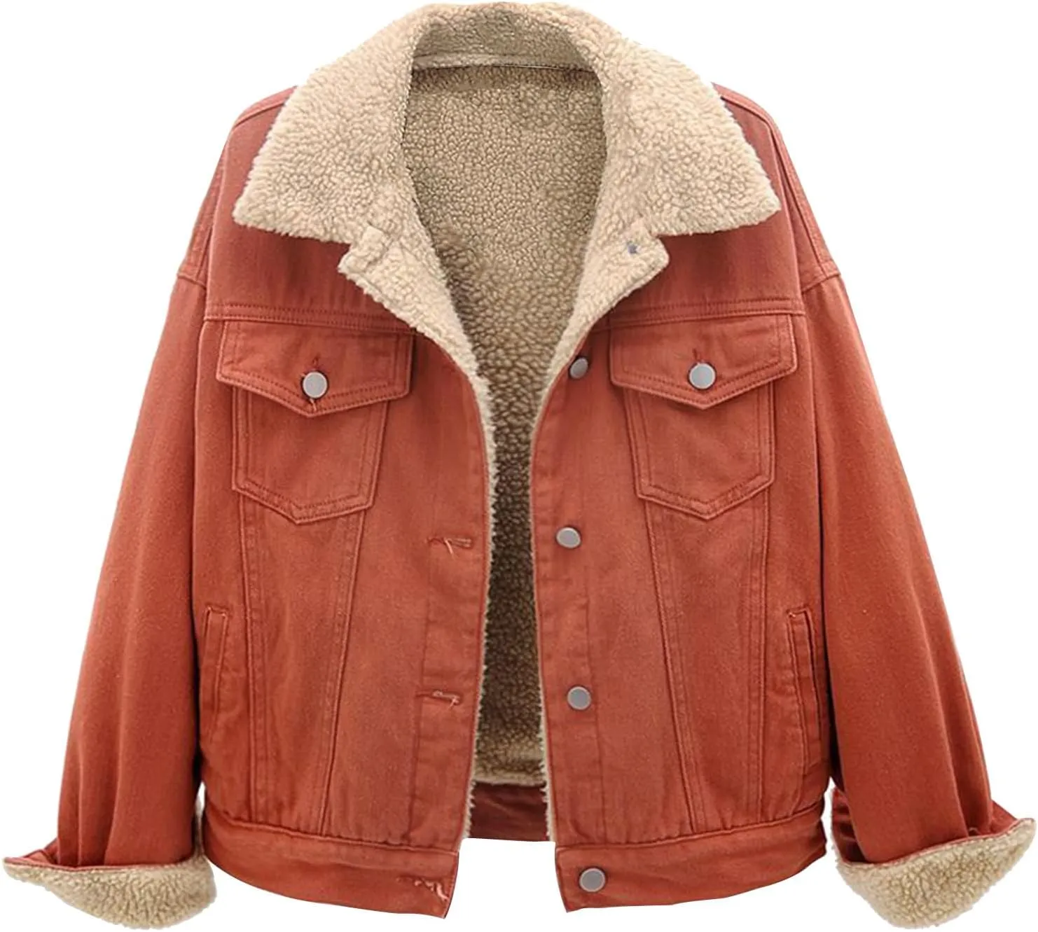 Jean Jacket Women 3/4 Sleeve Lightweight Denim Jacket Lapel Button Down Cropped Casual Jean Jackets Trucker Coats