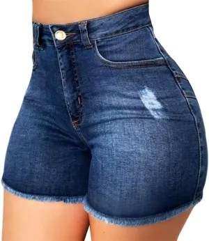 Jean Shorts for Women Casual Summer Frayed Denim Shorts High Waisted Distressed Ripped Jean Shorts Trendy Cut Off Shorts