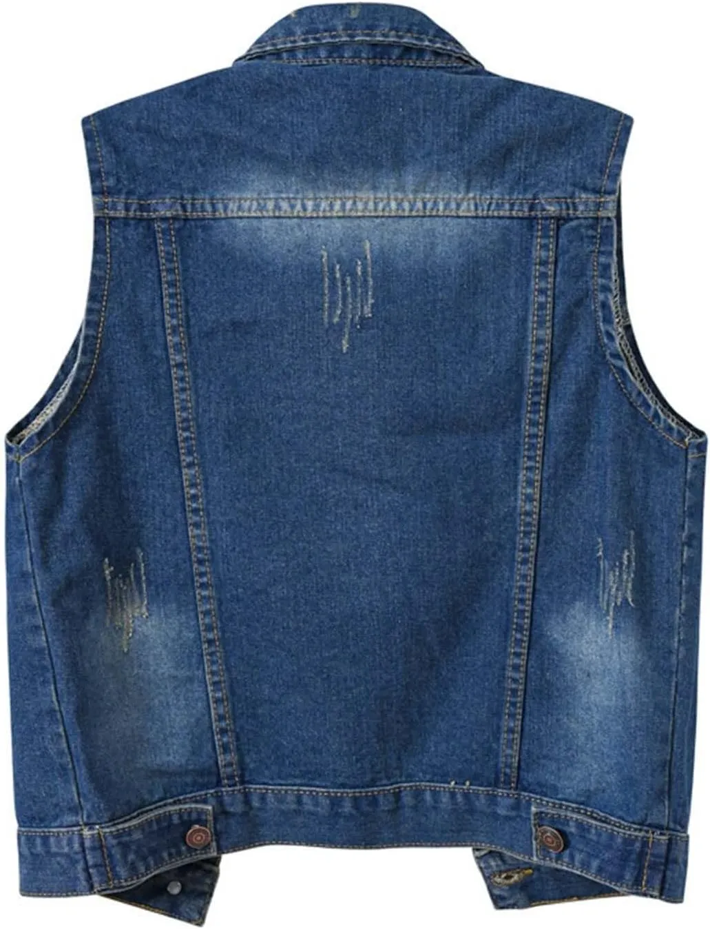 Jean Vest Top for Women Womens Denim Vest Sleeveless Cropped Denim Jacket Button Down Jean Waistcoat with Pockets