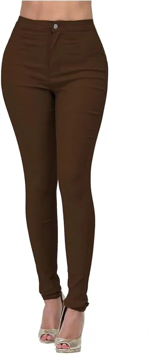 Jeggings for Women with Pocket High Waisted Button Fly Skinny Mom Jeans Tummy Control Stretchy Denim Pencil Pants