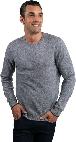 JENNIE LIU Men's 100% Pure Cashmere Long Sleeve Pullover Crewneck Sweater